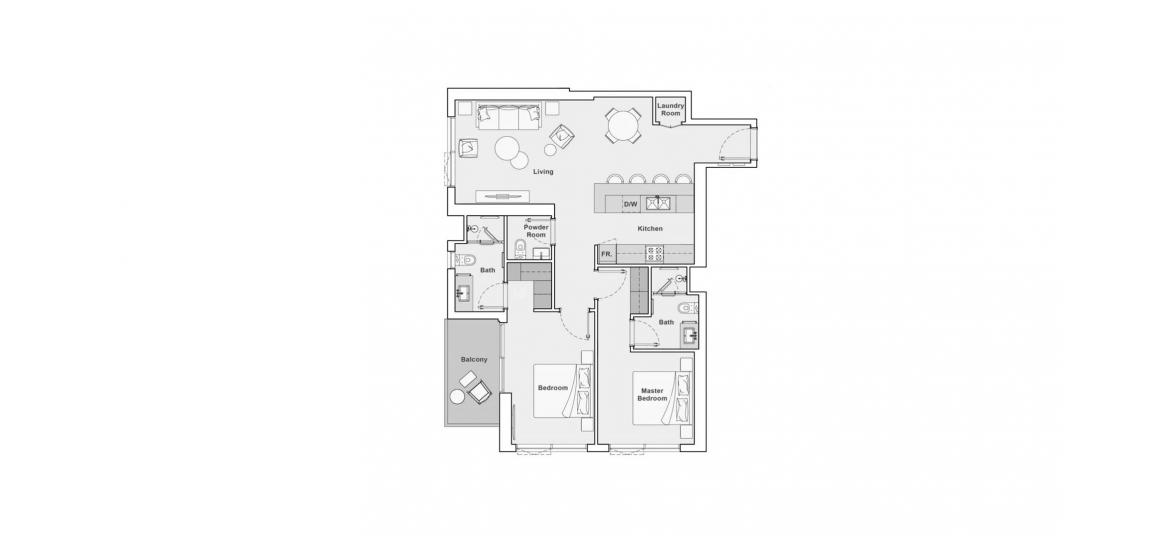 Floor plan «102SQM», 2 bedrooms, in THE PORTMAN