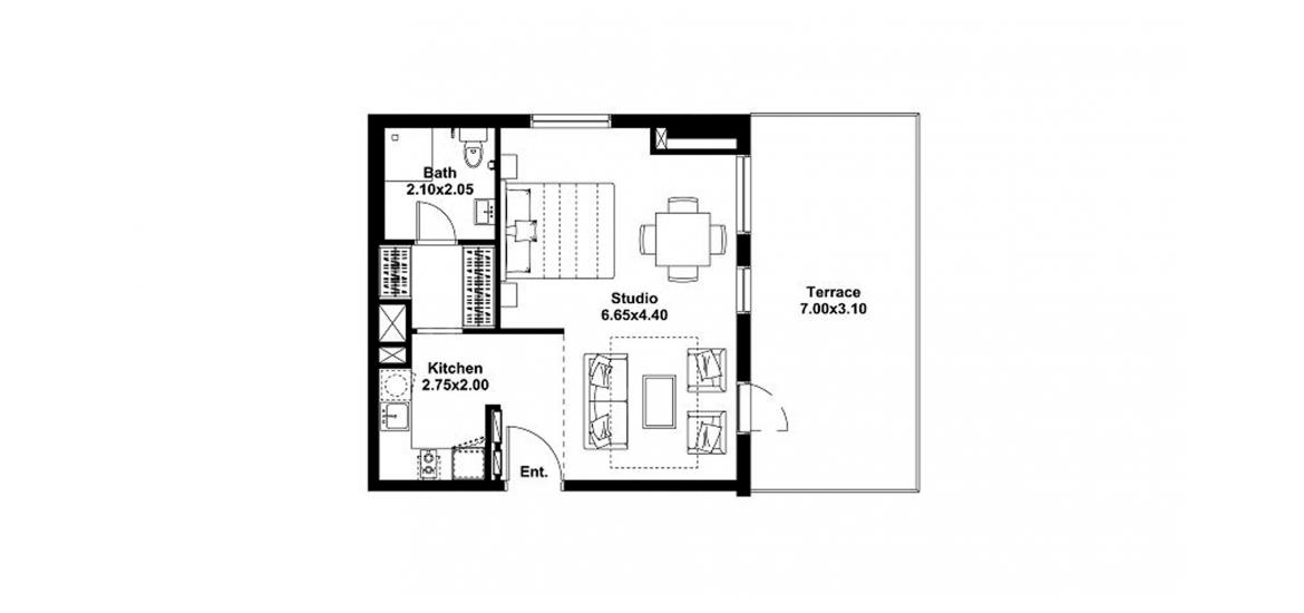 Plano del apartamento «68sqm», 1 habitación en NOOR