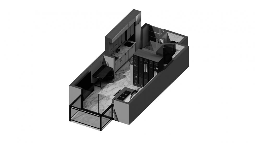 Plano del apartamento «Studio Type A 38SQM», 1 habitación en BELMONT RESIDENCE