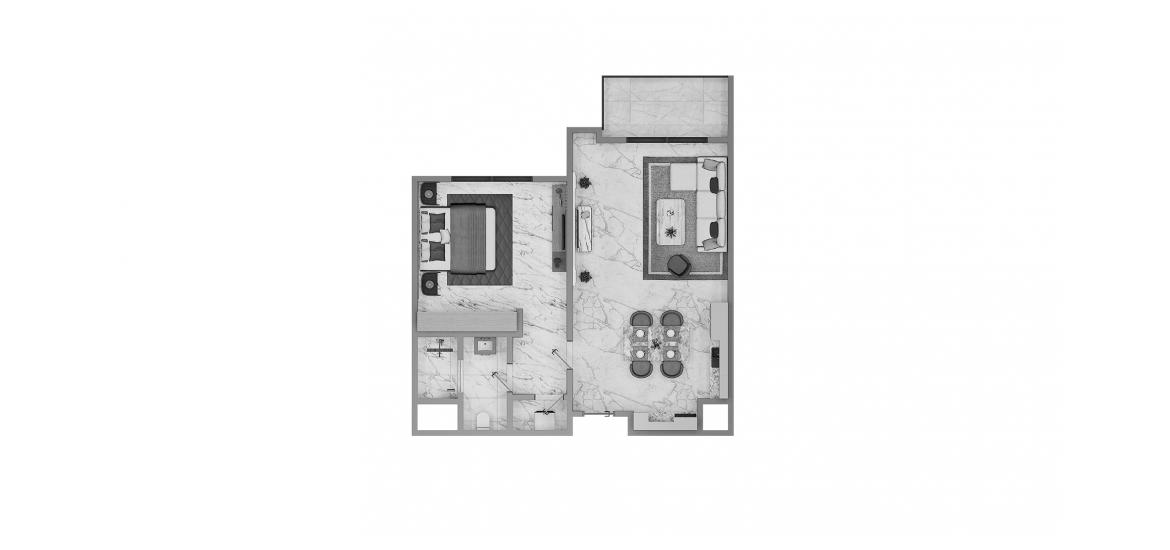 Plano del apartamento «1BR Type A 58SQM», 1 dormitorio en ASCOT RESIDENCES