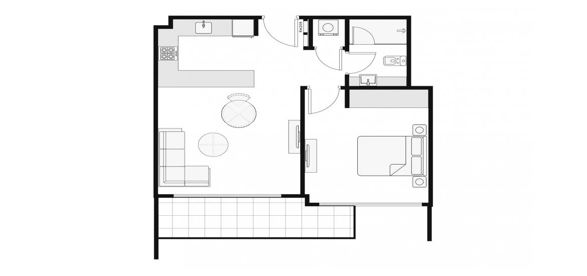 Apartment floor plan «60 SQ.M. 1BR TYPE 3», 1 bedroom in AZIZI AMBER