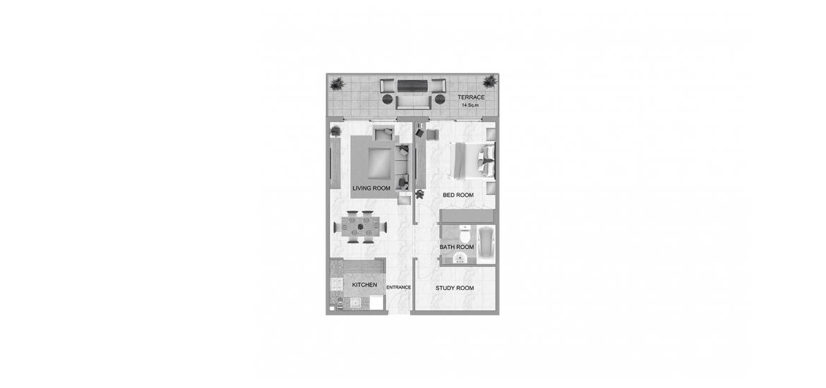 Plan d'étage de l'appartement «81SQM», 1 chambre à coucher à MAG 318