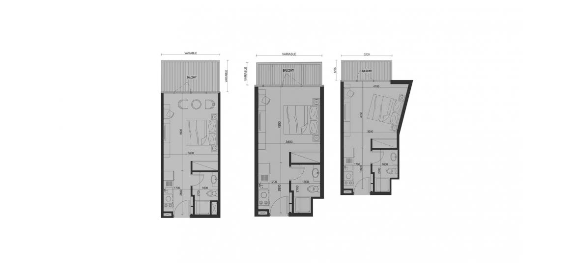 Plan d'étage de l'appartement «STUDIO», 1 chambre à ALEXIS TOWER