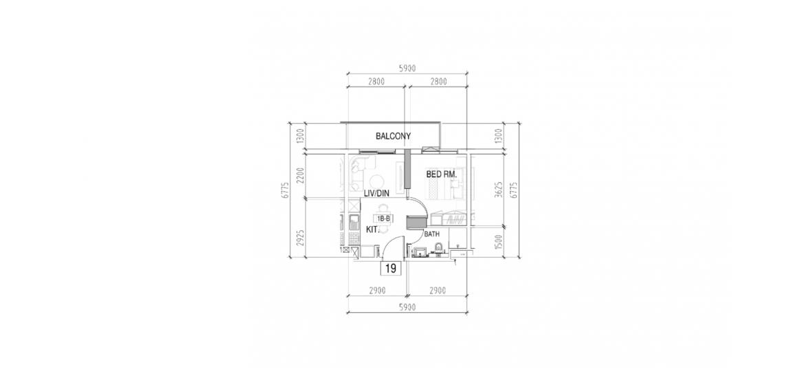 Floor plan «1BR 39SQM», 1+1, in NAVITAS