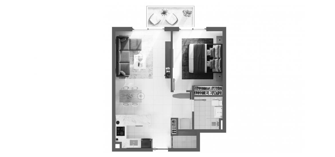 Plan d'étage de l'appartement «57sqm», 1 chambre à coucher à TORINO