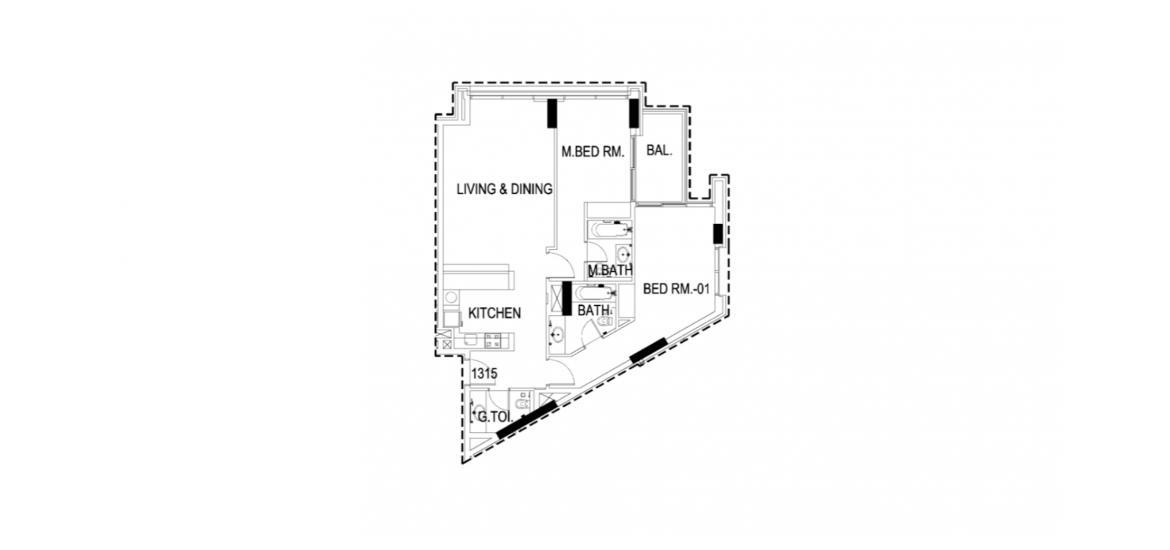 Floor plan «2BR 102SQM», 2 bedrooms, in VIRIDIS
