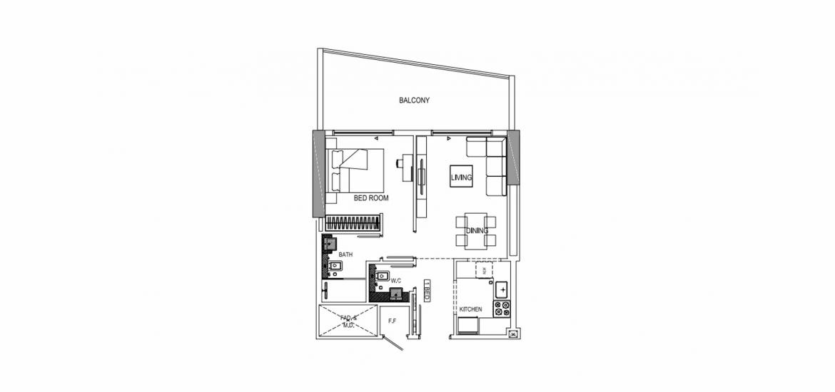 Floor plan «A», 1 bedroom, in BINGHATTI CREEK