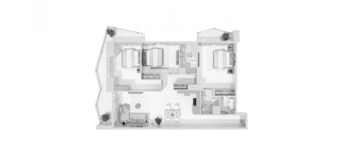 Plan d'étage de l'appartement «C», 3 chambres à GOLF VIEWS SEVEN CITY