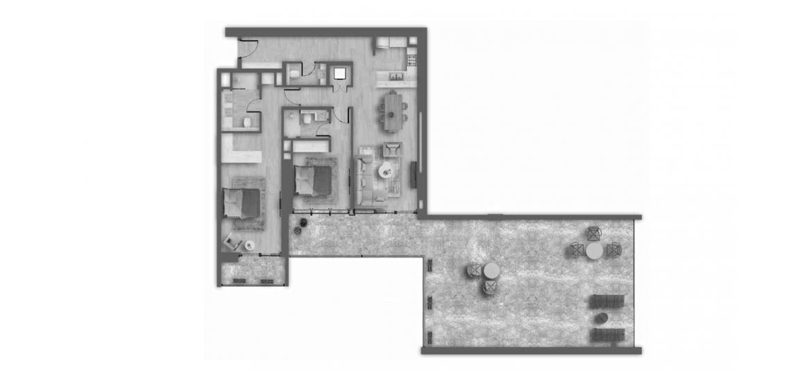 Floor plan «C», 2 bedrooms, in AHAD RESIDENCES