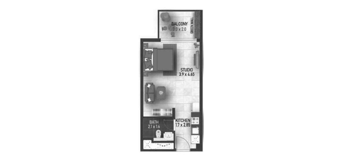 Floor plan «37SQM TYPE A», studio, in MAIMOON GARDENS