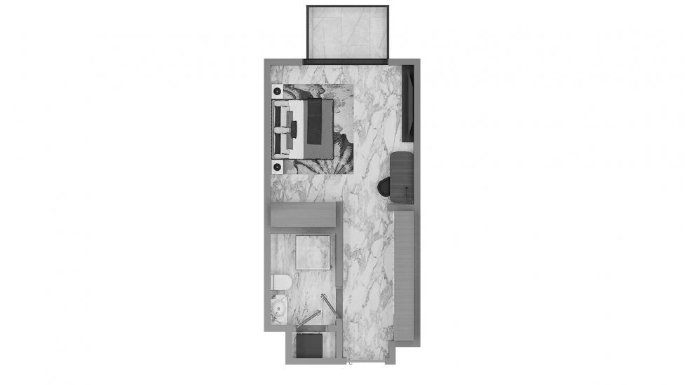 Plan d'étage de l'appartement «Studio Type A 38SQM», 1 chambre à BELMONT RESIDENCE