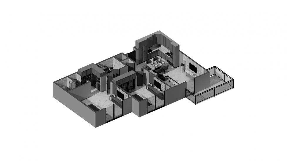 Plan d'étage de l'appartement «2BR Type A 84SQM», 2 chambres à ASCOT RESIDENCES