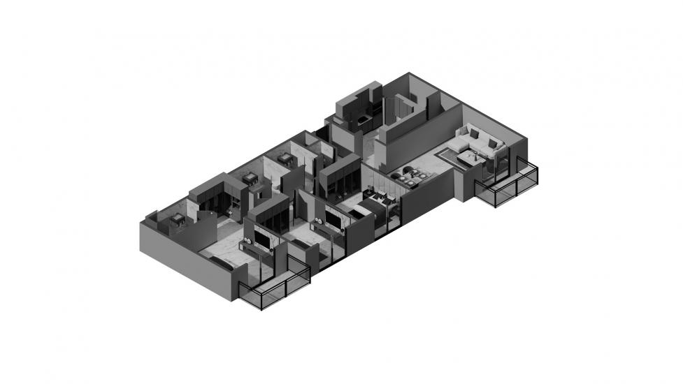 Apartment floor plan «ASCOT RESIDENCES 3BR Type A 130SQM», 3 bedrooms in ASCOT RESIDENCES