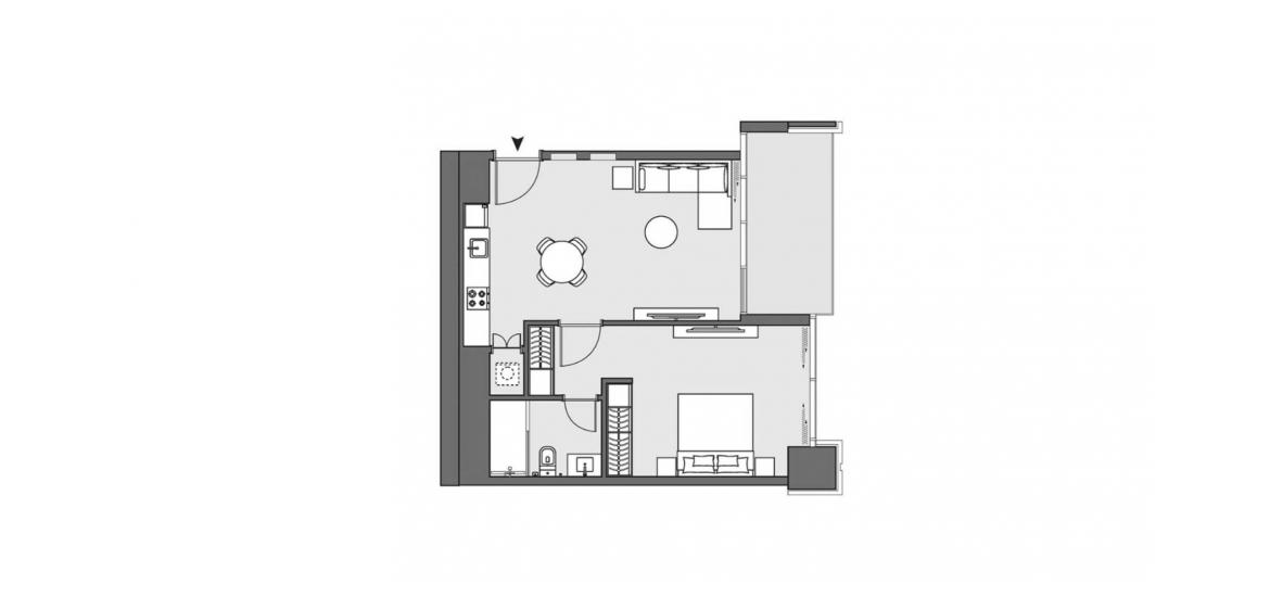 Планировка апартаментов «C» 1 спальня в ЖК PENINSULA TWO