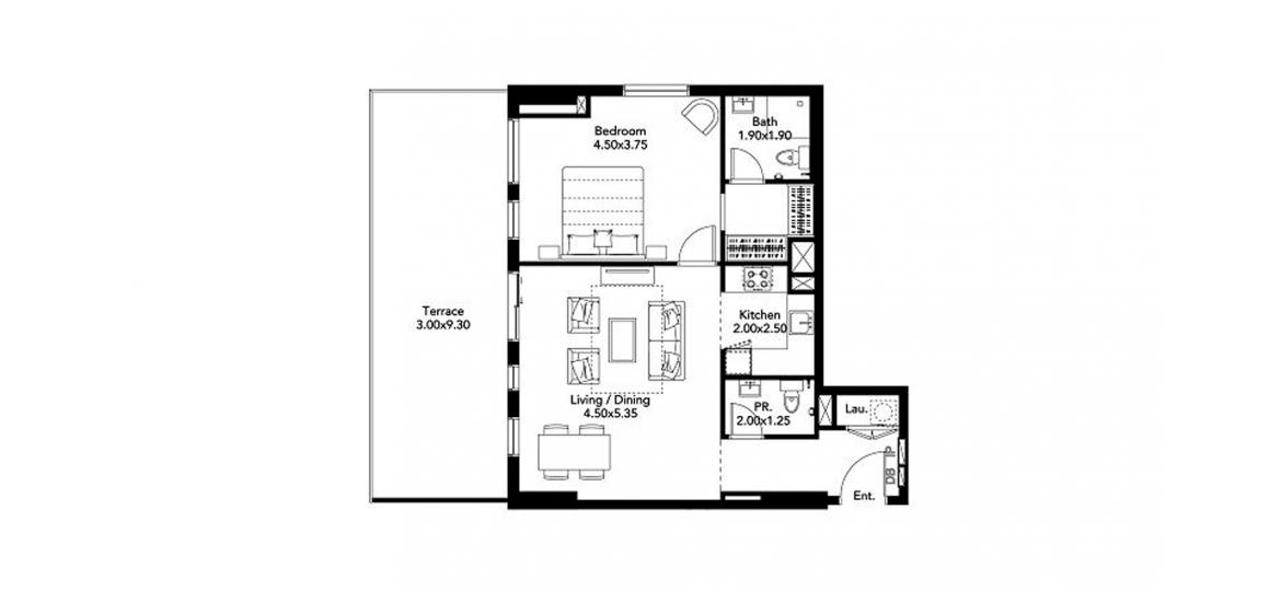 Планировка апартаментов «97sqm» 2 комнаты в ЖК NOOR