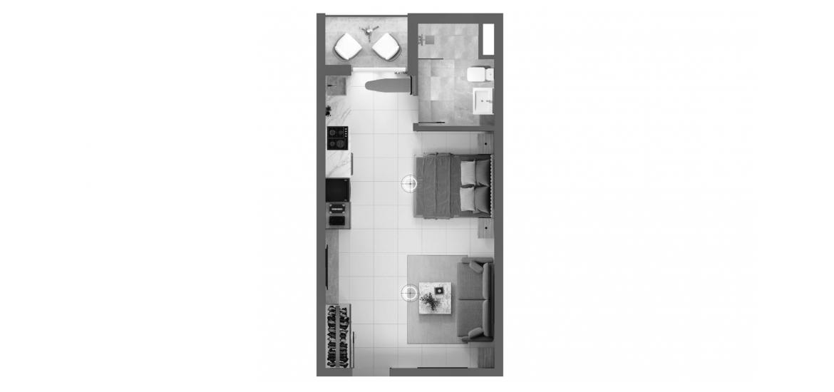 Планировка апартаментов «34sqm» 1 комната в ЖК TORINO