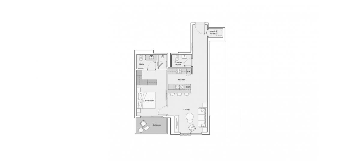Планування апартаментів «76SQM», 1 спальня у THE PORTMAN