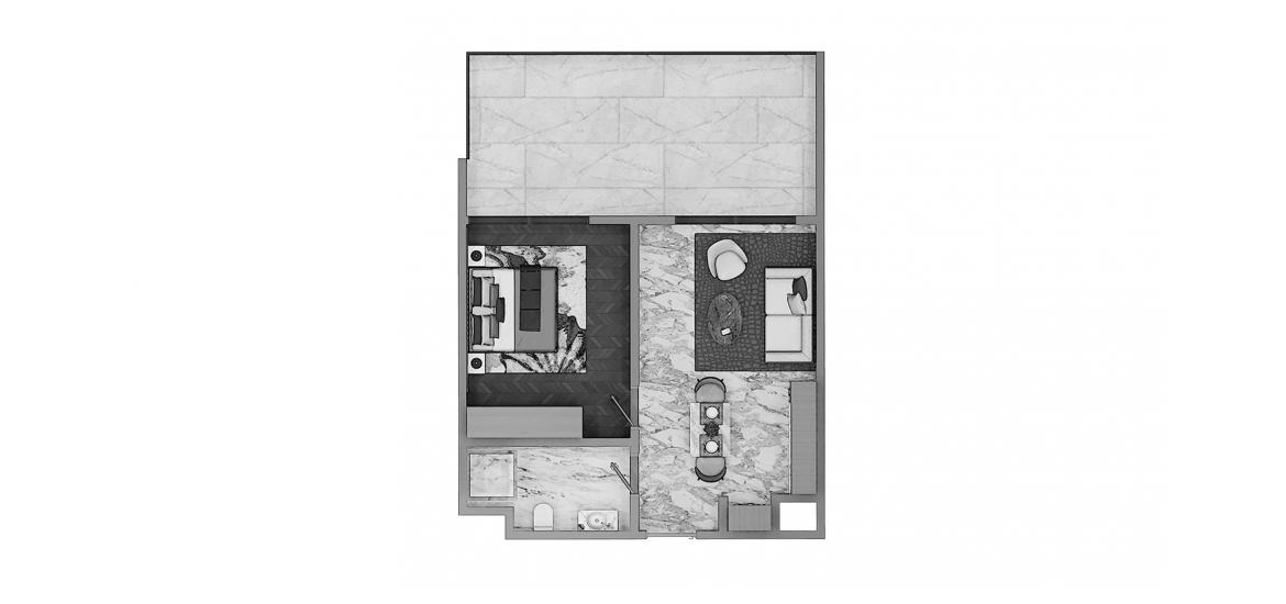 Планування апартаментів «1BR 45SQM», 1 спальня у ZADA TOWER
