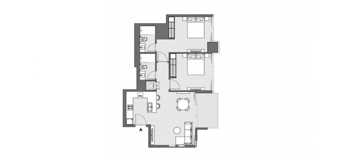 Floor plan «B», 2 bedrooms, in PENINSULA TWO