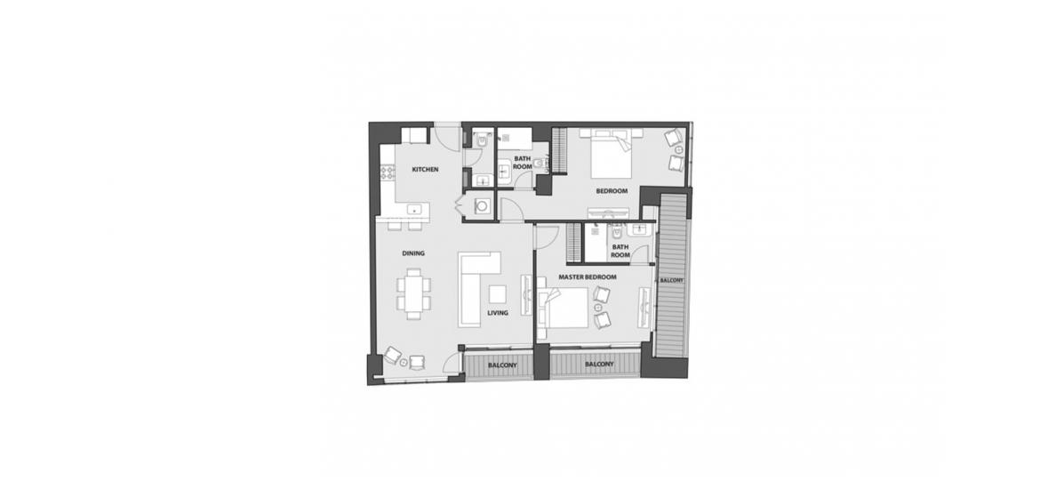 Floor plan «C», 2 bedrooms, in 15 NORTHSIDE