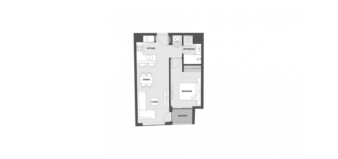 Floor plan «B», 1 bedroom, in 15 NORTHSIDE