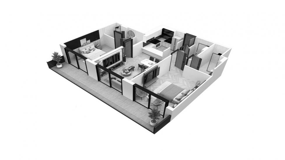 Apartment floor plan «78sqm», 2 bedrooms in GARDENIA LIVINGS