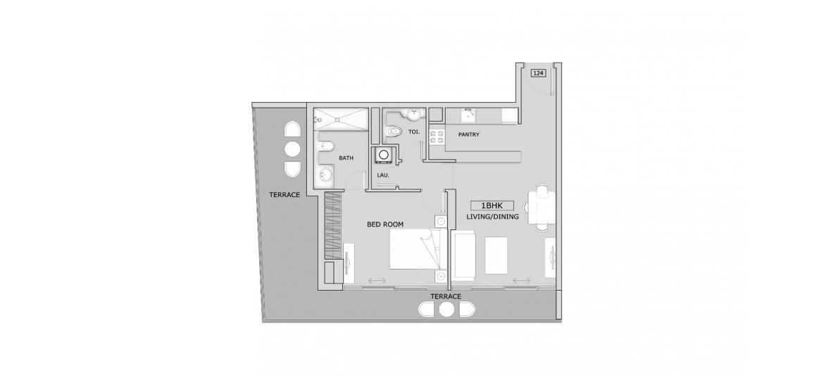 Apartment floor plan «88SQM», 1 bedroom in OXFORD BOULEVARD