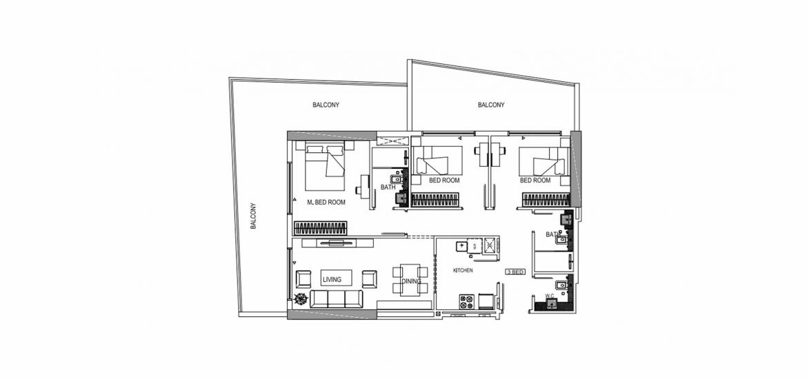 Floor plan «C», 3 bedrooms, in BINGHATTI CREEK