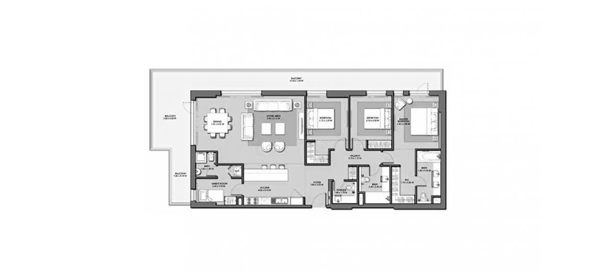 Floor plan «PARK POINT 3BR 210SQM», 3 bedrooms, in PARK POINT