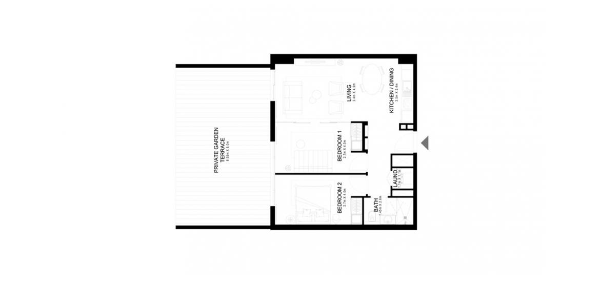 Floor plan «GOLFVILLE 2BR 113SQM», 2 bedrooms, in GOLFVILLE