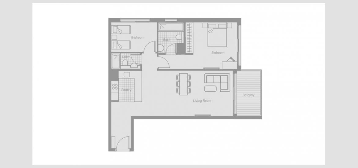 Floor plan «A», 2 bedrooms, in EAST 40