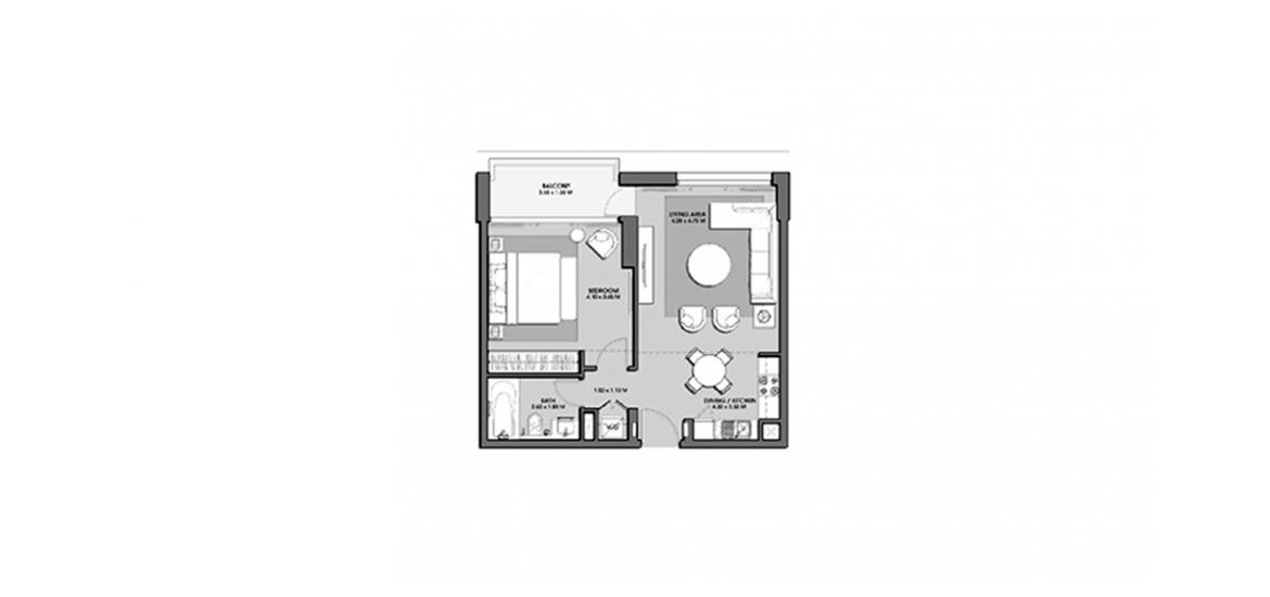Floor plan «PARK POINT 1BR 63SQM», 1 bedroom, in PARK POINT