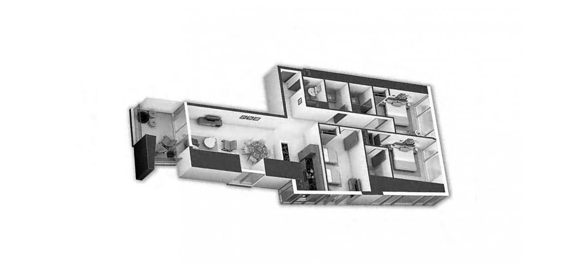 Floor plan «3BR», 3 bedrooms, in AYKON HEIGHTS