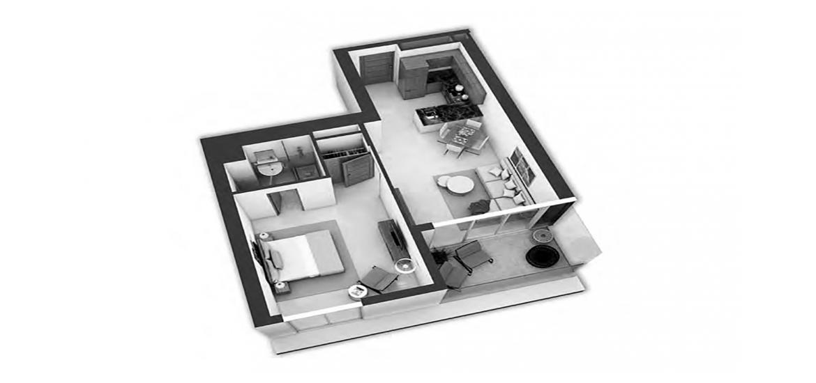 Floor plan «1BR», 1 bedroom, in AYKON HEIGHTS